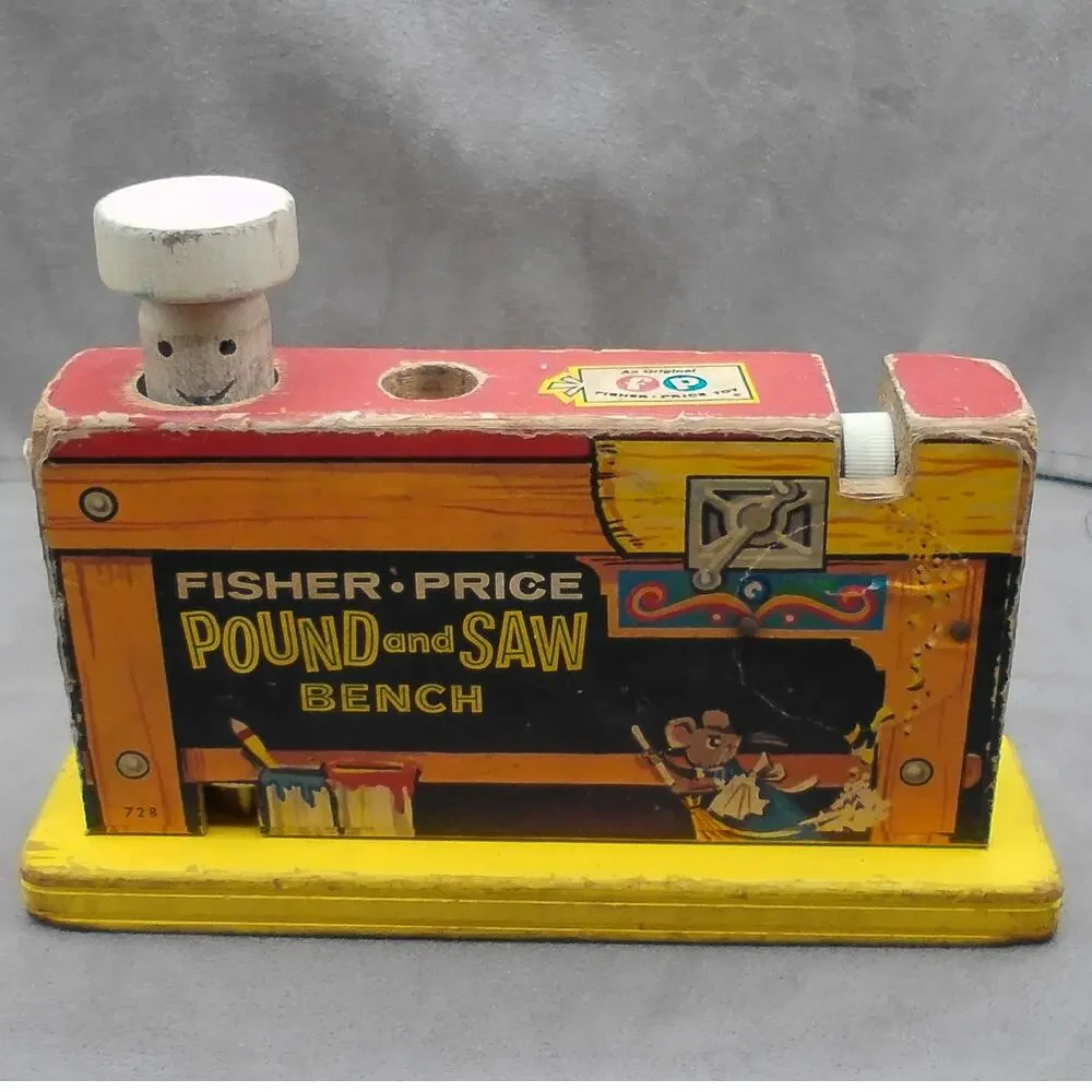 Fisher Price #728 Pound & Saw Bench No Hammer or Saw (1965-1967) Vintage